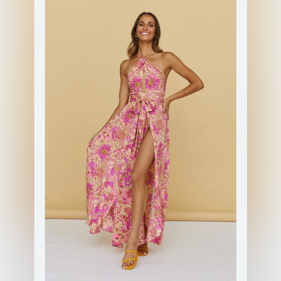 Hello Molly Dresses & Skirts - HELLO MOLLY Sunset Shadows Maxi Dress Purple floral size 4 resort summer